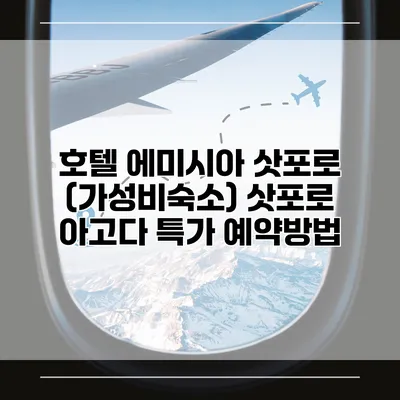 호텔 에미시아 삿포로 (가성비숙소) 삿포로 아고다 특가 예약방법