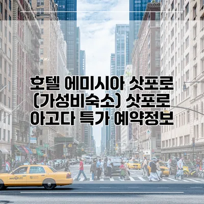 호텔 에미시아 삿포로 (가성비숙소) 삿포로 아고다 특가 예약정보