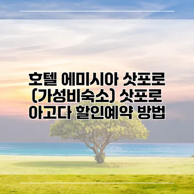 호텔 에미시아 삿포로 (가성비숙소) 삿포로 아고다 할인예약 방법