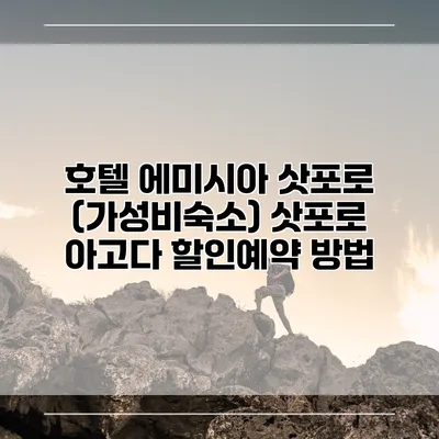 호텔 에미시아 삿포로 (가성비숙소) 삿포로 아고다 할인예약 방법
