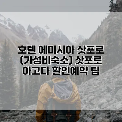 호텔 에미시아 삿포로 (가성비숙소) 삿포로 아고다 할인예약 팁