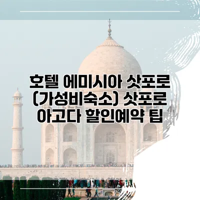 호텔 에미시아 삿포로 (가성비숙소) 삿포로 아고다 할인예약 팁