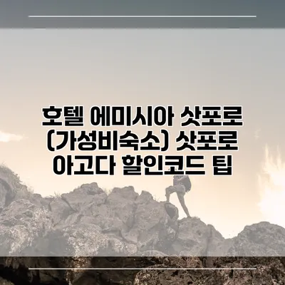 호텔 에미시아 삿포로 (가성비숙소) 삿포로 아고다 할인코드 팁