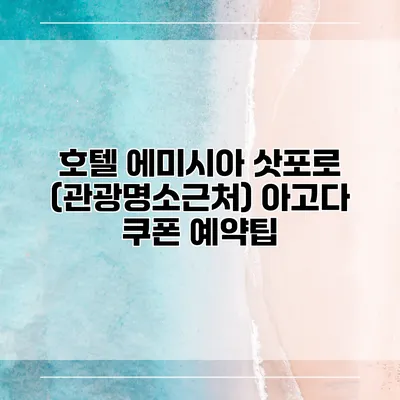 호텔 에미시아 삿포로 (관광명소근처) 아고다 쿠폰 예약팁