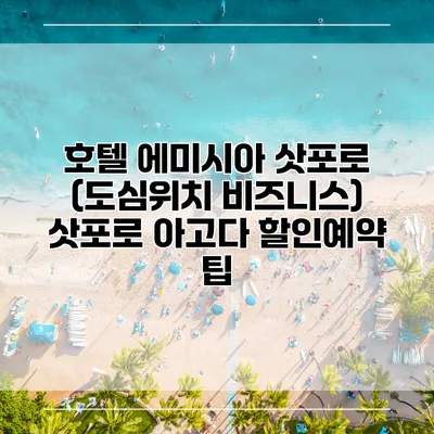 호텔 에미시아 삿포로 (도심위치 비즈니스) 삿포로 아고다 할인예약 팁