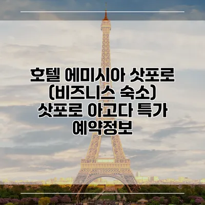 호텔 에미시아 삿포로 (비즈니스 숙소) 삿포로 아고다 특가 예약정보