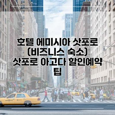 호텔 에미시아 삿포로 (비즈니스 숙소) 삿포로 아고다 할인예약 팁
