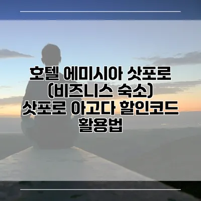 호텔 에미시아 삿포로 (비즈니스 숙소) 삿포로 아고다 할인코드 활용법