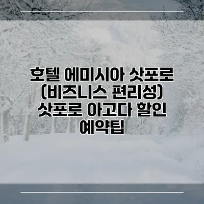 호텔 에미시아 삿포로 (비즈니스 편리성) 삿포로 아고다 할인 예약팁