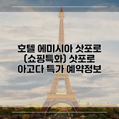 호텔 에미시아 삿포로 (쇼핑특화) 삿포로 아고다 특가 예약정보