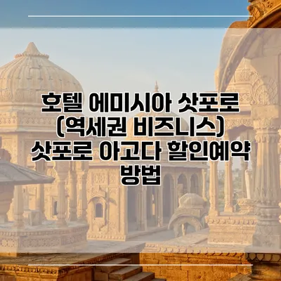 호텔 에미시아 삿포로 (역세권 비즈니스) 삿포로 아고다 할인예약 방법