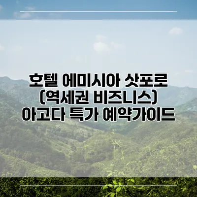 호텔 에미시아 삿포로 (역세권 비즈니스) 아고다 특가 예약가이드