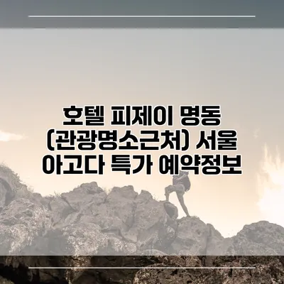 호텔 피제이 명동 (관광명소근처) 서울 아고다 특가 예약정보